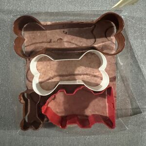 4pc set of cookie cutter molds dog bone hydrant pet treat dog treat